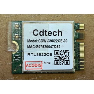 WLAN Half Mini Cdtech CDW-C9822CE-00 RTL8822CE Wi-Fi 802.11 ac b/g/N + Bluetooth 5.0 для F+ Fplus FlapTop I FLTP-5i3-8256-w, FLTP-5i3-8512-w, FLTP-5i3-16512-w, FLTP-5i5-8256-w, FLTP-5i5-8512-w, FLTP-5i5-16512-w, FLTP-5i5-161024-w 