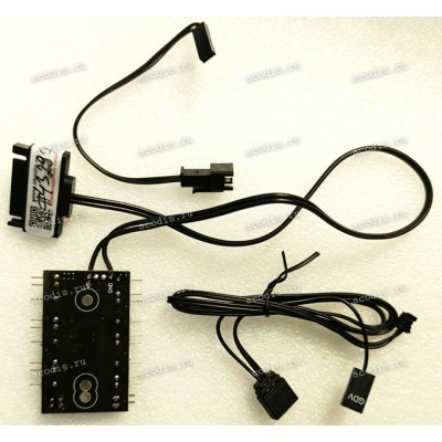 6ARGB Controller Asus GT301 (p/n 90DC0040-B0006C, 6ARGB Controller V1.1) FAN HUB/CSC & Cable PWM, 3 pin, SATA 15 pin L=300 mm (Хаб-разветвитель вентиляторов PWM 30x50 mm)