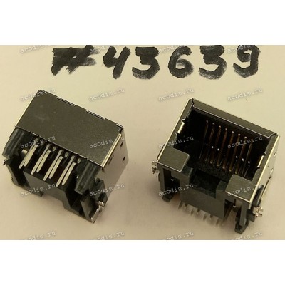 Разъём LAN JACK 8P8C 10.1H SMT (Asus p/n: 12014-00039400) SINGATRON 2RJ3022-008211F