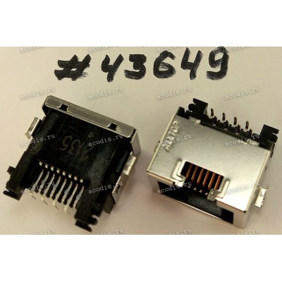 Разъём LAN JACK RJ45 8P R/A DIP 1.8MM (Asus p/n: 12014-01140000) INVENTEC 6026B0498701