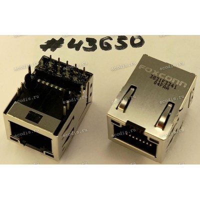 Разъём LAN JACK 10P8C 1X1P W/LED 1GA (Asus p/n: 12G148011106) FOXCONN JFM3831F-3341-4F