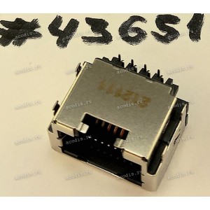 Разъём DIP RJ45 CON 8P 2R FR(H6.66) (Asus p/n: 12014-00401000) QCI DFTJ08FR497