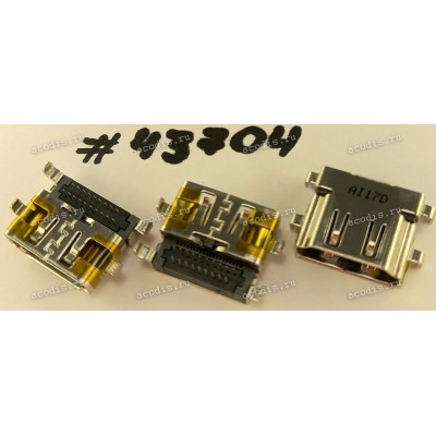 Разъём HDMI CON 19P 1.0 5.55H 2R DIP (Asus p/n: 12022-00140400) QCI DFHD19MR712
