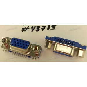 Разъём DB-15F VGA D-SUB 15P3R,F,DIP,SLIM,R/A (Asus p/n: 12010-00048800) FOXCONN DZ11A51-H8R1-4F