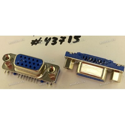 Разъём DB-15F VGA D-SUB 15P3R,F,DIP,SLIM,R/A (Asus p/n: 12010-00048800) FOXCONN DZ11A51-H8R1-4F
