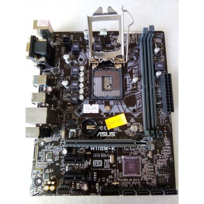 MB BAD - донор Asus H110M-K REV. 1.02 (819589-11692-MB0PH0-A09 1802) MSIP-REM-MSQ-H110M-K снят мост, погнуты контакты сокета