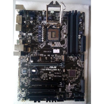 MB BAD - донор Asus H170-PRO/USB 3.1 REV. 1.01 (583198-00006-MB0PS0-A02 0402) MSIP-REM-MSQ-H170-PROUSB31 снят мост, погнуты контакты сокета