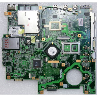 MB BAD - донор Asus F5VL MB. (NLJMB1000-B16) P/N: 08G2005FL20J REV: 2.0, ATI 216PVAVA12FG, SIS 671DX, SIS 968, 4 чипа Hynix HY5PS561621A-FP25