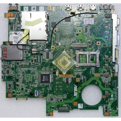 MB BAD - донор Asus F5VL MB. (NLJMB1000-B03) P/N: 08G2005FL20J REV: 2.0, ATI 216PVAVA12FG, SIS 968, 4 чипа Qimonda HYB18T256161BF-25