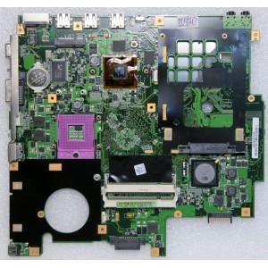 MB BAD - донор Asus F5VL MB. (NLJMB1000-B03) P/N: 08G2005FL20J REV: 2.0, ATI 216PVAVA12FG, SIS 671DX, SIS 968, 4 чипа Qimonda HYB18T256161BF-25