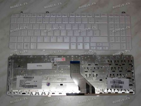 Keyboard HP/Compaq dv6-10**, 12**, 1300, 20** (White/Glossy/RUS грав.-UK) белая глянцевая русиф.