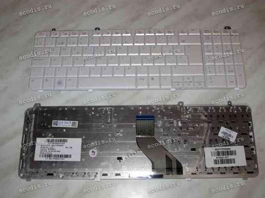 Keyboard HP/Compaq dv6-10**, 12**, 1300, 20** (White/Glossy/Spanish) белая глянцевая