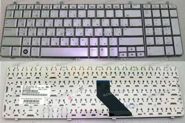 Keyboard HP/Compaq dv7*, dv7-1***, ???dv8, dv8-****??? (Silver/Glossy/RUO) серебристая глянцевая русифиц