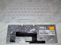 Keyboard HP/Compaq Mini 110-****, 1101 (White/Glossy/RUS грав.-Spanish) белая глянцевая русифицированная