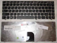 Keyboard Lenovo IdeaPad Z360 p/n:25-010707, Z360-US (Black-Silver/Matte/US) чёрн. в серебр. рамке мат.
