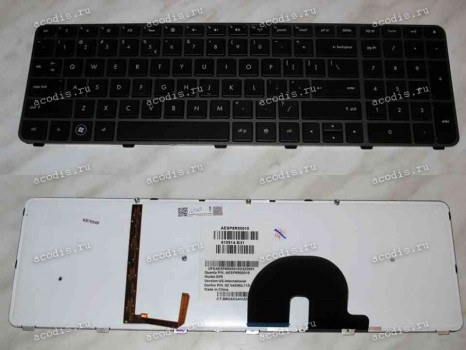 Keyboard HP/Compaq ENVY 17 (Black-DarkGrey/Matte/LED/US) чёрная в тёмно-серой рамке матовая с подсветкой