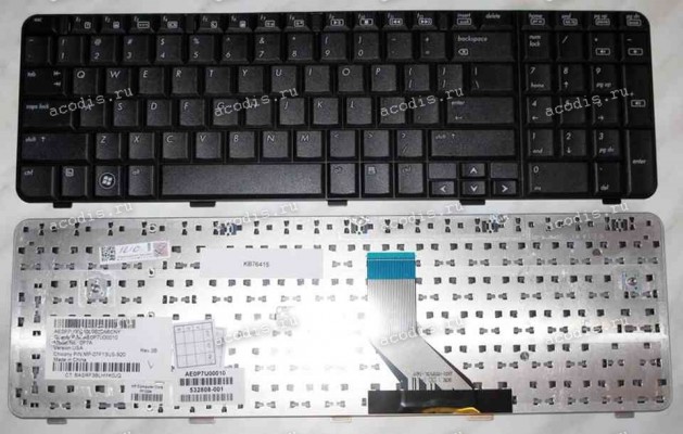 Keyboard HP/Compaq Presario CQ71, G71 (Black/Matte/US) чёрная матовая