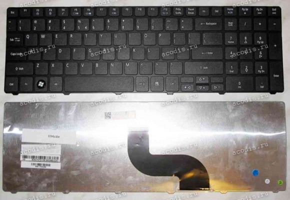 Keyboard Acer Aspire 5236, 5242, 5410, 553*, 5542, 573*, 574*, 581*, 753*, 7740, 893*, 8940 (358х113 мм) (Black/Matte/US)черн мат