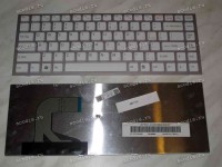 Keyboard Sony VPC-S (p/n:148778921) (White-Pink/Matte/US) белая в розовой рамке матовая