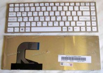 Keyboard Sony VPC-S (p/n: 148778131) (White-Silver/Matte/US) белая в серебряной рамке матовая