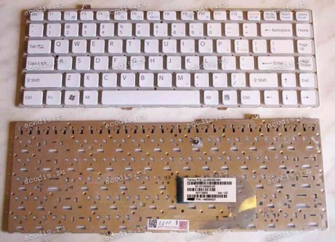 Keyboard Sony VGN-FW (p/n:148084521) (White/Matte/US) белая матовая