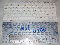 Keyboard MSI Wind U100-***, U110, U120 p/n:V022322AK1 (White/Matte/RUO) белая матовая