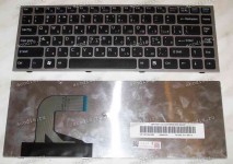 Keyboard Sony VPC-S (p/n:148778371) (Black-Silver/Matte/RUO) черная в серебряной рамке матовая русифицир