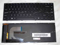 Keyboard Sony VPC-S (p/n:148779311) (Black-Black/Matte/LED/US) черная в черной рамке матовая с подсветкой