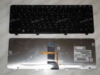 Keyboard HP/Compaq dv3-1000, dv3-2000 (Black/Glossy/LED/RUO) черная глянцевая русиф. с подсветкой