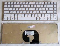 Keyboard Sony VPC-Y, VPC-Y115, VPC-Y118 (p/n:148768511) (White-Silver/Matte/US) белая в серебр рамке мат