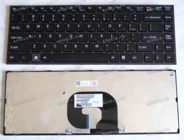 Keyboard Sony VPC-Y, VPC-Y115, VPC-Y118 (p/n:148795411) (Black-Black/Matte/US) черная в черной рамке мат