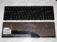 Keyboard Asus K50*, K51*, K60*, K61*, K62*, K70*, K72*, P50, X50*, X51*, X5*, X70I, F90 (Black-Black/Matte/LED/US) чёрная в черной рамке мат