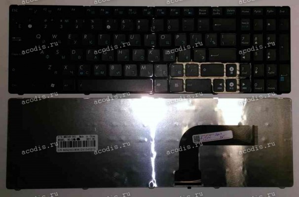 Keyboard Asus A52*, F50*, F70SL, G51*, G53JW, G60*, G72*, G73*, K52*, K53*, K73S, K74, N50*, N51*, N52*, N53*, N60, N61*, N70, N71*, N73*, N90*, P52*, P53, U50*, UL50*, UX50*, W90*, X52*, X61*, X66* (Black-Black/Matte/RUO) чёрная в черной рамке мат. русиф