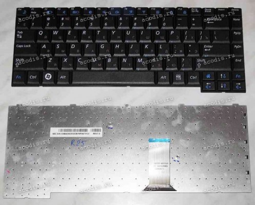 Keyboard Samsung NP-R18, R19, R20, R23, R25, R26 (p/n: BA59-02032C) (Black/Matte/RUO) чёрная матовая русиф