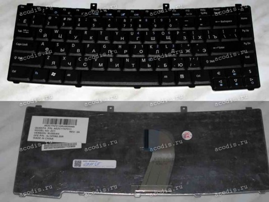 Keyboard Acer Ferrari 5000, Travelmate 8200, 8204 WLMi, 8210, 8215WLMi б/у (Black/Matte/RUO) черн матовая