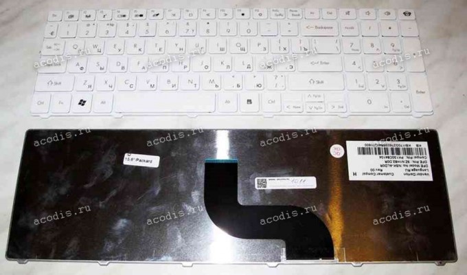 Keyboard Packard Bell NV50, TM81, TM86, TM87, TM89, TM94, TX86 / Gateway ID 15.6" (White/Matte/RUO)белая = Keyboard Acer Aspire 5236,5242,5410,553*,5542,573*,574*,581*,753*,7740,893*,8940