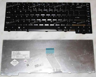 Keyboard Acer Aspire 4210, 4220, 4310, 4315, 4320, 4330, 4430, 4510, 4520, 4710, 4720, 4730, 4910, 4920, 4930, 5220, 5235, 5300, 5310, 5315, 5320, 5520, 5530, 5535, 5700, 5710, 5715, 5720, 5730, 5900, 5910, 5920, 5930, 6920, 6920G, 6935, 6935G (Black/Glos