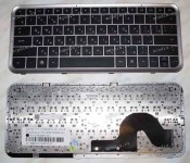 Keyboard HP/Compaq dm3, dm3-1000, dm3t, dm3z (Black-Silver/Matte/RUO) черная матовая русифицированная