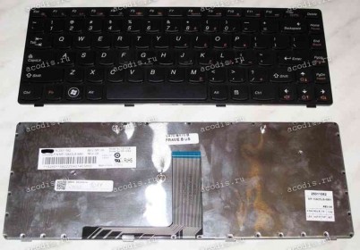 Keyboard Lenovo IdeaPad V470, Essential B470 (Black-Black/Matte/US) чёрная в чёрной рамке матовая