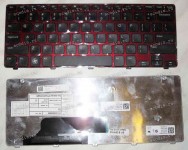 Keyboard Dell Inspiron M101z (Black/Matte/US) чёрная в красной рамке матовая