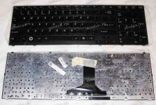Keyboard Toshiba Satellite P750 (Black-Black/Glossy/US) черная в черной рамке глянцевая