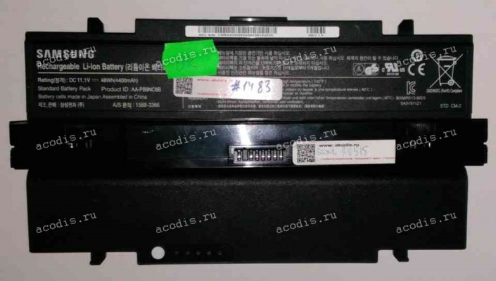 АКБ Samsung NP200A5B, NP270, NP3**, NP-P4**, P5**, Q3**, Q4**, R4**, R5**, R6**, R7**, RC410, RC5**, RC720, RF4**, RF4**, RF7**, RV4**, RV5**, RV7**, SE20, X360 11,1V разбор