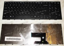 Keyboard Sony VPC-EJ (Sony p/n: 148970861, 148971861) (Black-Black/Matte/RUO) чёрная в чёрной рамке матова