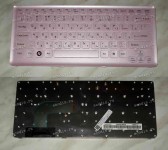 Keyboard Sony VGN-CS (p/n: 148701572) (Pink-Pink/Matte/RUO) розовая в розовой рамке русифицированая