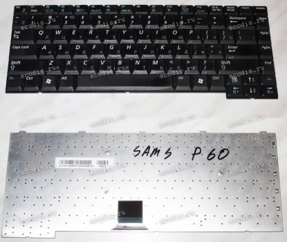 Keyboard Samsung NP-P60 б/у (p/n: BA59-01716C) (Black/Matte/RUO) чёрная русифицированная матовая