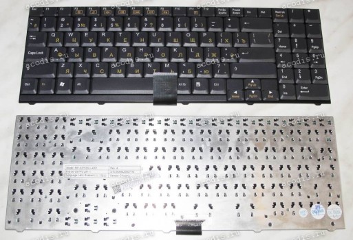 Keyboard Clevo D27, D900 (Black/Matte/RUO) черная матовая русифицированная