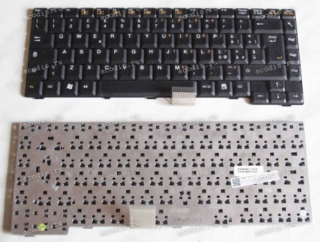 Keyboard Asus L9, L9000, T9, T9000 (Black/Matte-Transparent/IT) чёрная матовая прозрачная