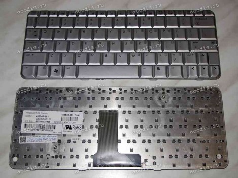 Keyboard HP/Compaq Presario B1200, B2200, 2210B (Silver/Glossy/US) серебристая глянцевая