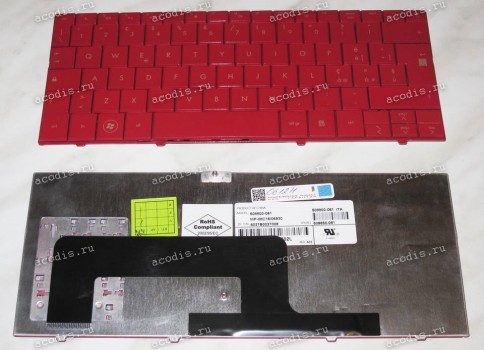 Keyboard HP/Compaq Mini 700, 1000, 1100 (Red/Glossy/IT) красная глянцевая