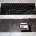 Keyboard Sony VGN-FW (p/n:148084171, 148084172) (Black-Silver/Matte/RUO) черная в серебряной рамке матовая русифицированная